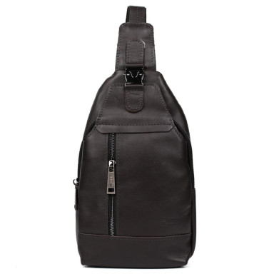Mens leather sling backpack brown TARWA GC-0116-3md