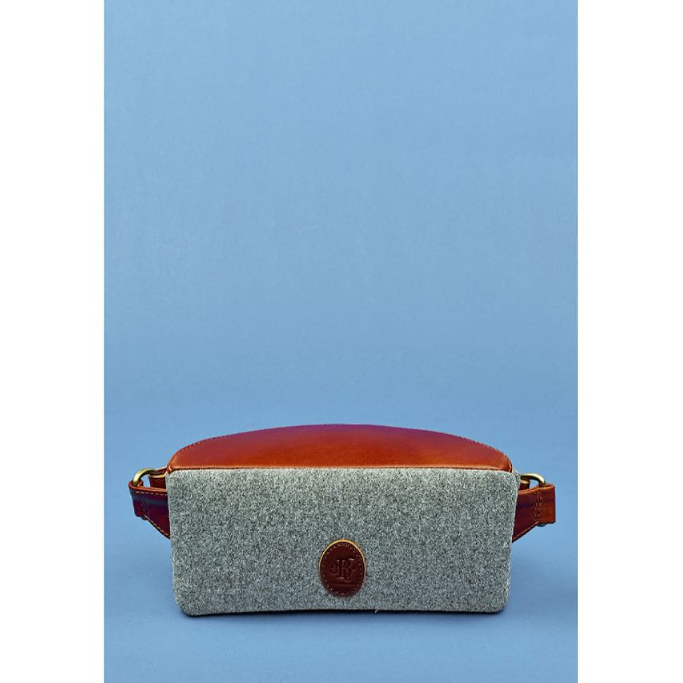 Spirit Women's Felt Belt Bag with Brown Leather Inserts