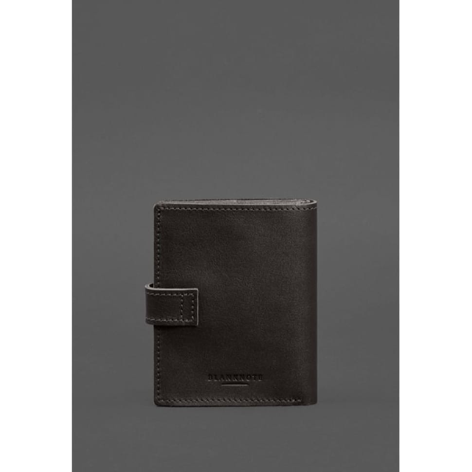 Шкіряна обкладинка-портмоне на паспорт з гербом України 25.1 темно-коричнева