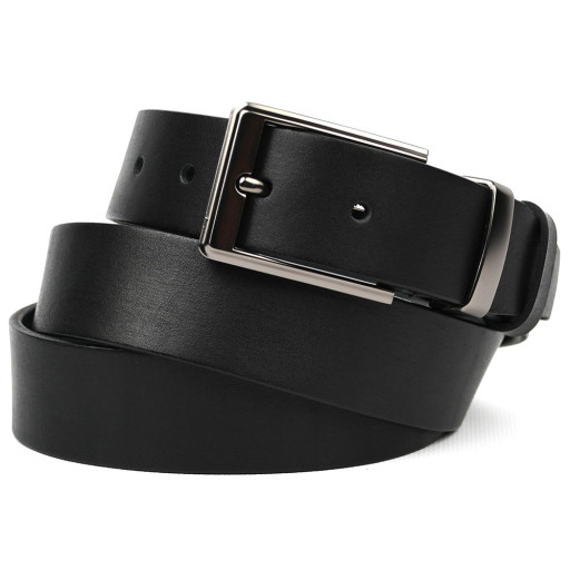 Ремінь чоловічий шкіряний чорний класичний 35мм Limary sk350101