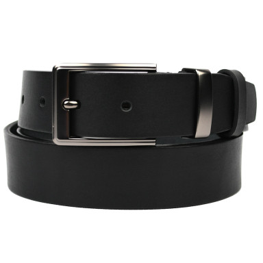Mens leather belt black classic 35mm Limary sk350101