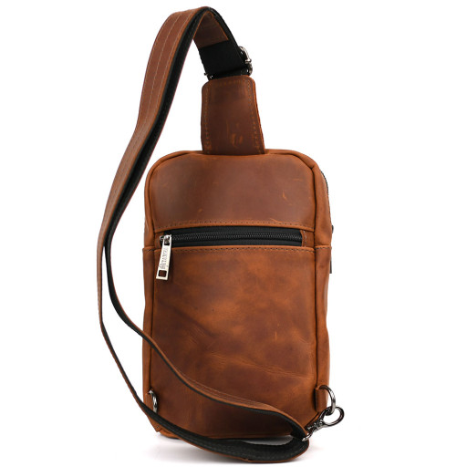 Чоловічий коньячний слінг зі шкіри крейзі RB-0804-3md TARWA