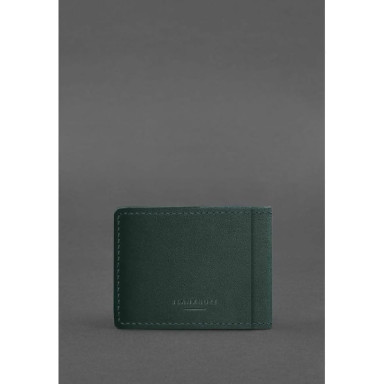 Leather cover for the certificate of the combatant green