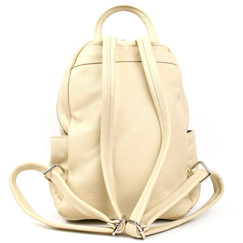 Шкіряний жіночий рюкзак Virginia Conti Italy - 02443_beige бежевий