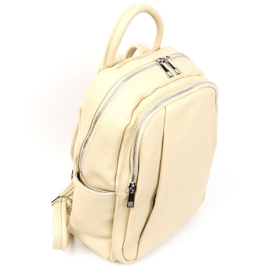 Шкіряний жіночий рюкзак Virginia Conti Italy - 02443_beige бежевий
