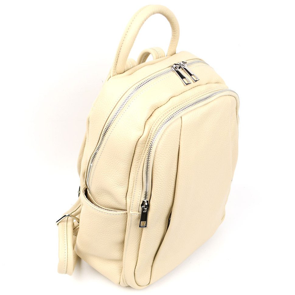 Шкіряний жіночий рюкзак Virginia Conti Italy - 02443_beige бежевий