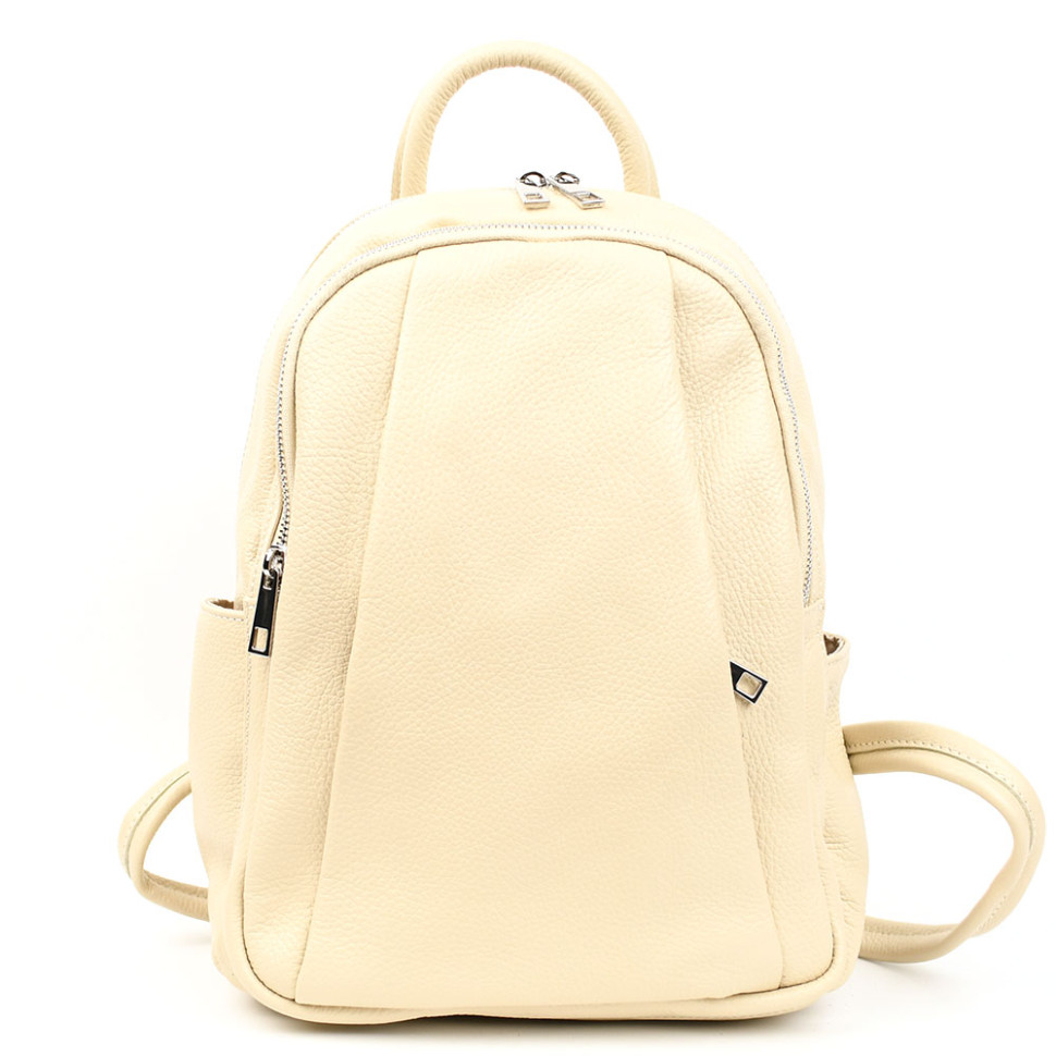 Шкіряний жіночий рюкзак Virginia Conti Italy - 02443_beige бежевий