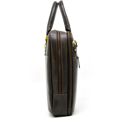 Чоловіча шкіряна сумка-портфель тонка, коричнева TARWA TC-4766-4lx