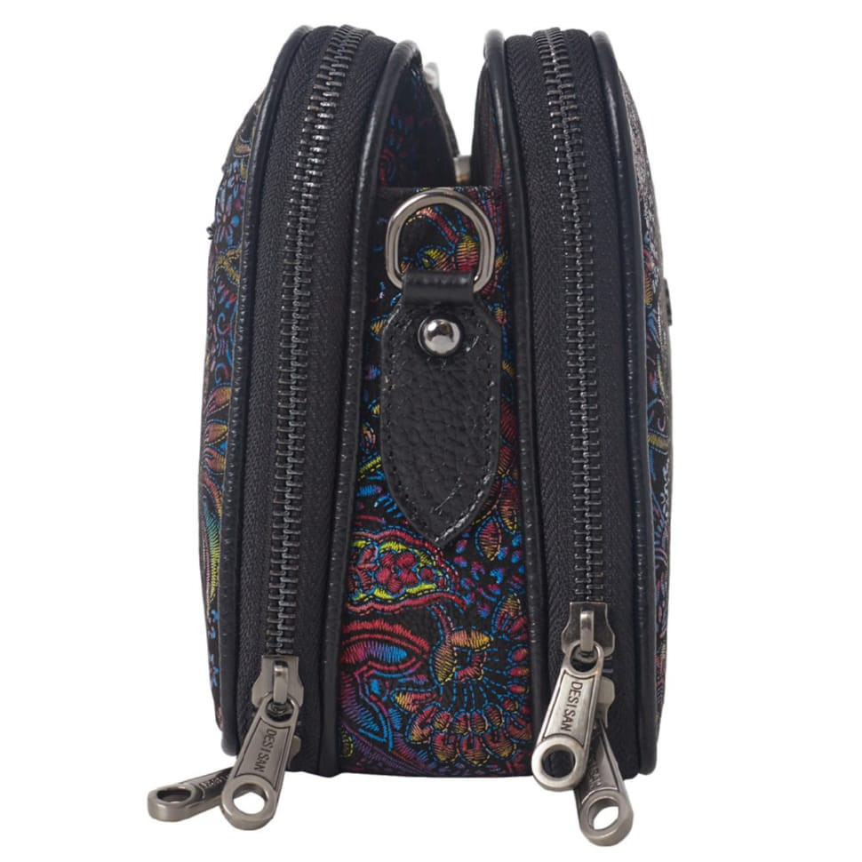 Сумка женская кожаная Desisan 7310-995 синие цветы