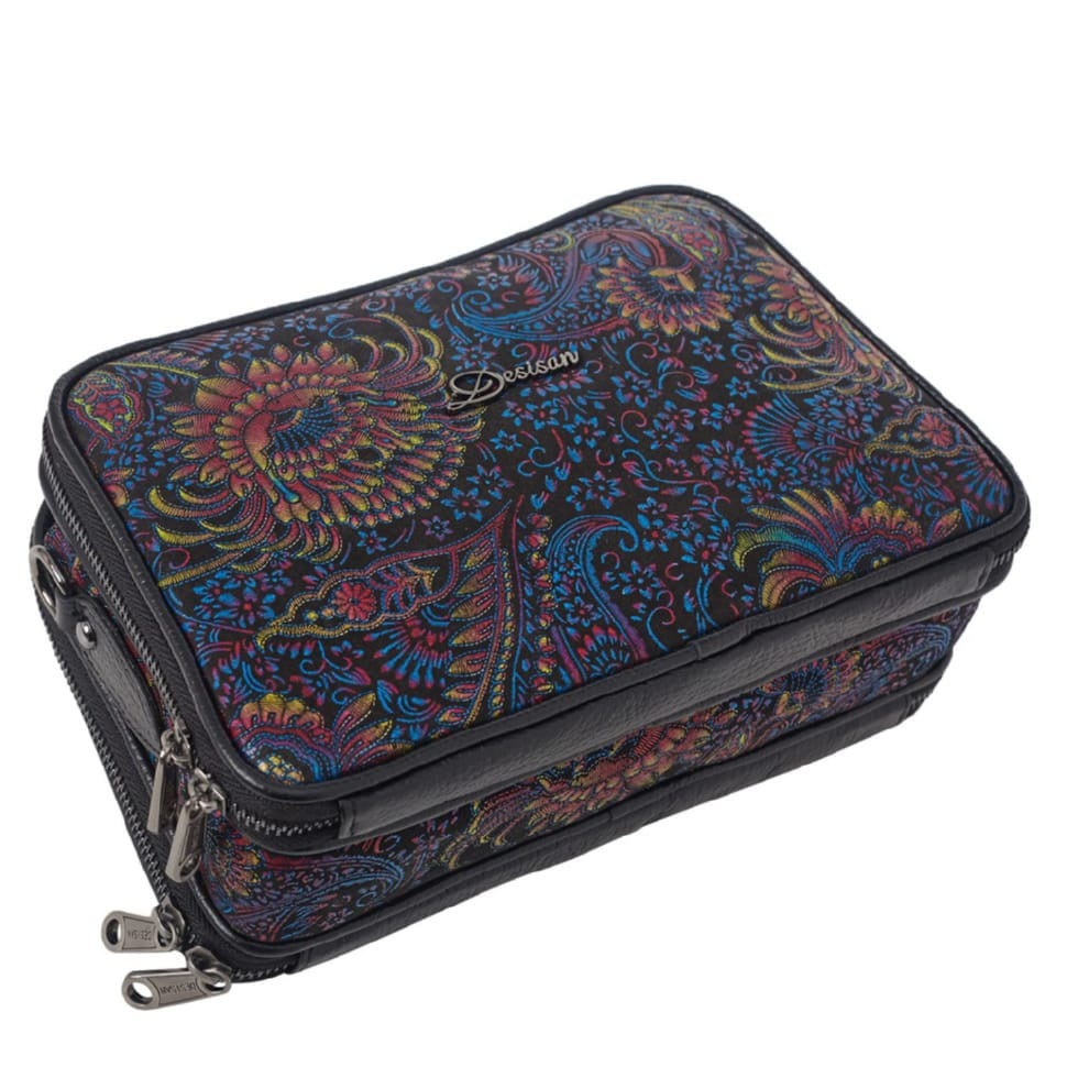 Сумка женская кожаная Desisan 7310-995 синие цветы