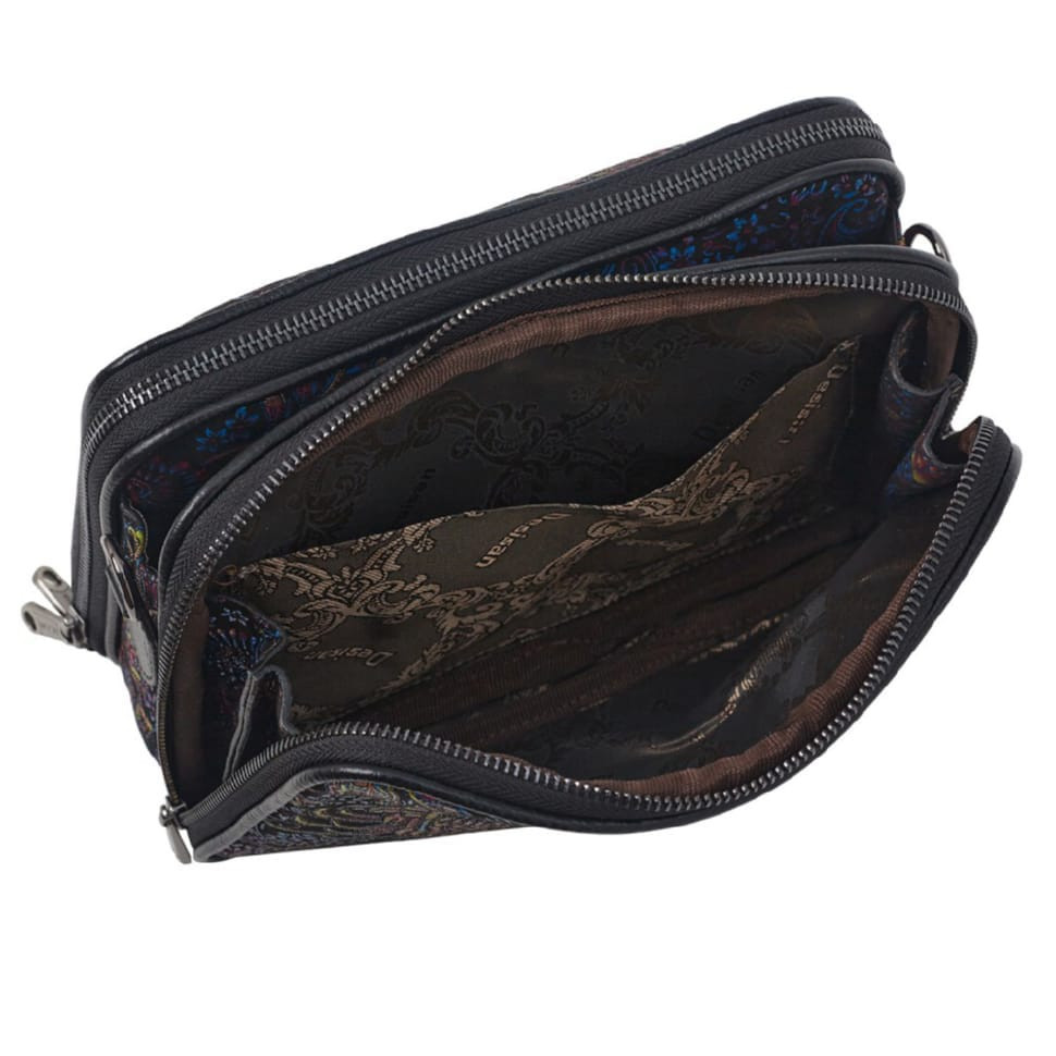 Сумка женская кожаная Desisan 7310-995 синие цветы