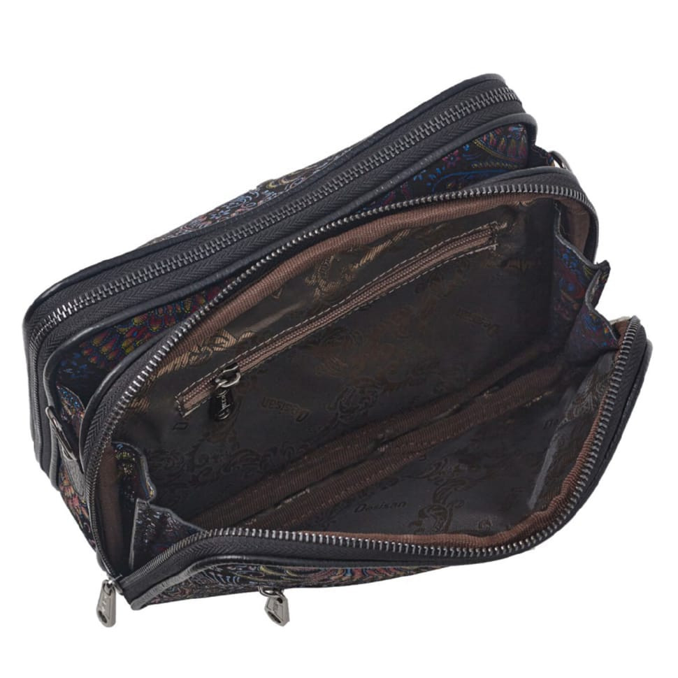 Сумка женская кожаная Desisan 7310-995 синие цветы