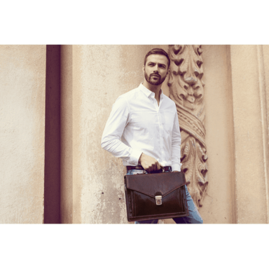Large Leather Briefcase - The Magus - Brown 5192701 Time Resistance