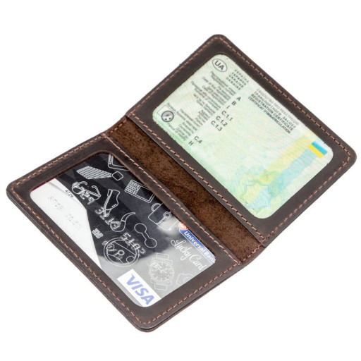 Обкладинка для посвідчення Shvigel 13962 Коричнева шкіряна