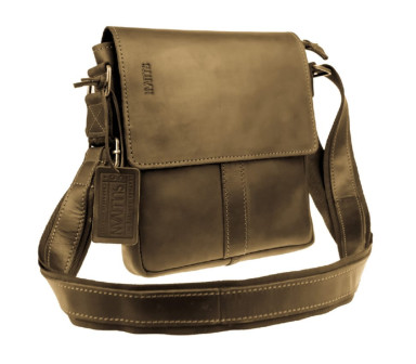 Mens leather shoulder bag SULLIVAN 354153(30) olive