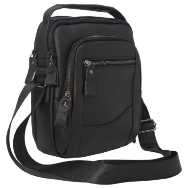 Чоловіча шкіряна сумка через плече BUFFALO BAGS M6000A чорна