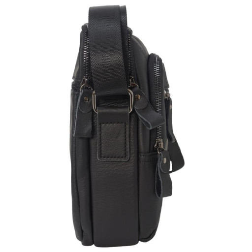 Чоловіча шкіряна сумка через плече BUFFALO BAGS M6000A чорна