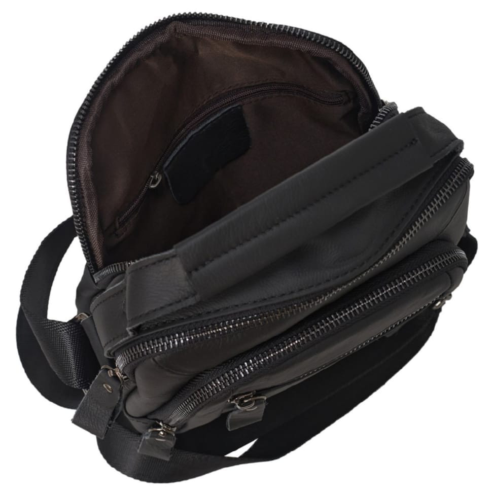 Чоловіча шкіряна сумка через плече BUFFALO BAGS M6000A чорна