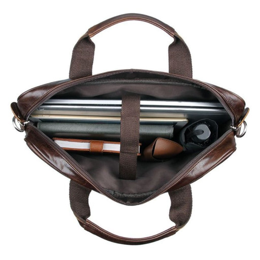 Практична сумка портфель для чоловіків шкіряна бренду John McDee 7334Q