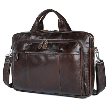 Practical bag briefcase for men leather brand John McDee 7334Q