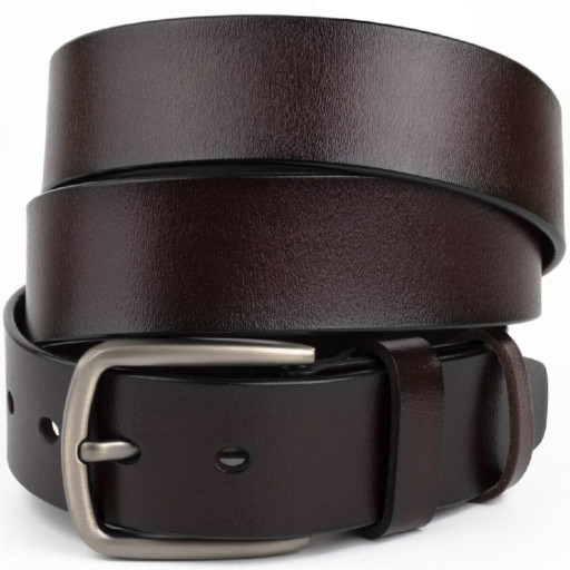 Ремінь чоловічий із затемненою пряжкою механіка Vintage 20315 Коричневий