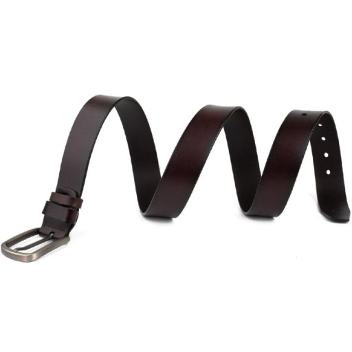 Ремінь чоловічий із затемненою пряжкою механіка Vintage 20315 Коричневий