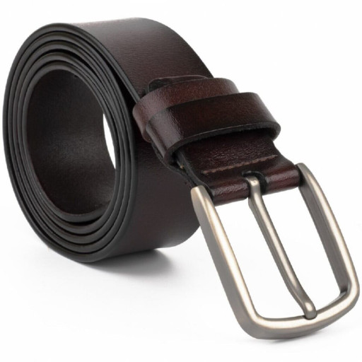 Ремінь чоловічий із затемненою пряжкою механіка Vintage 20315 Коричневий