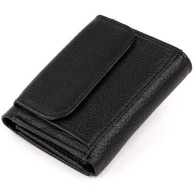 Маленькое портмоне из кожи унисекс ST Leather 19356 Черное