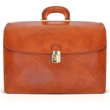 Pratesi RCH525/G - Leonardo Briefcase in cow leather Radica Chianti