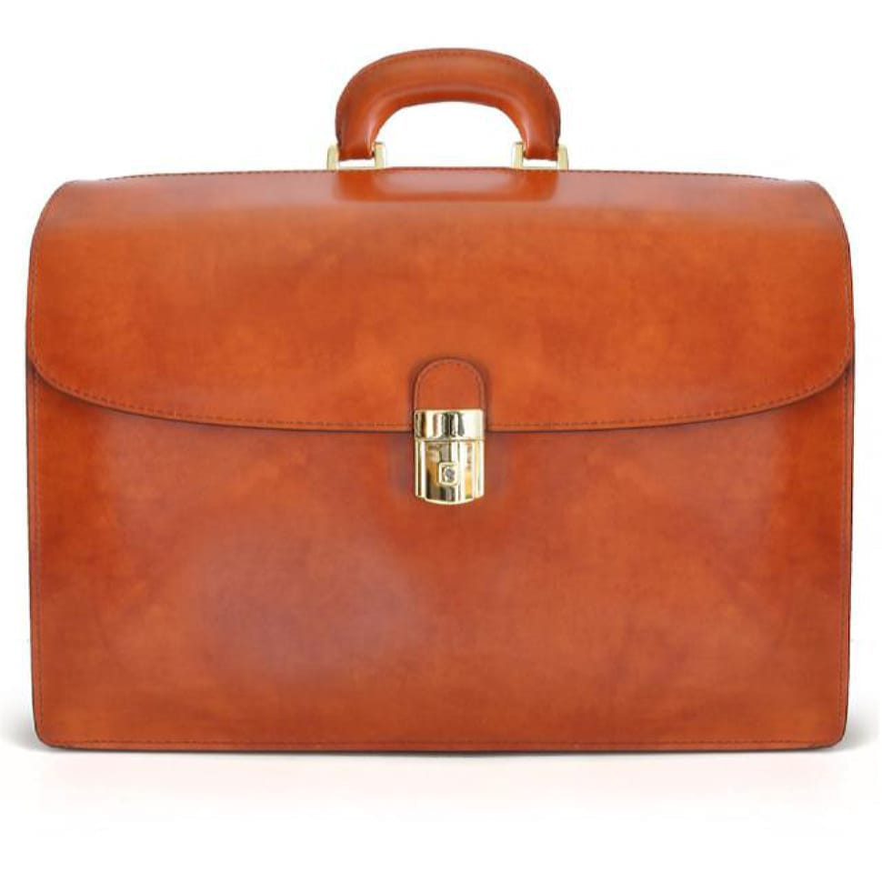 Pratesi RCH525/G - Leonardo Briefcase in cow leather Radica Chianti
