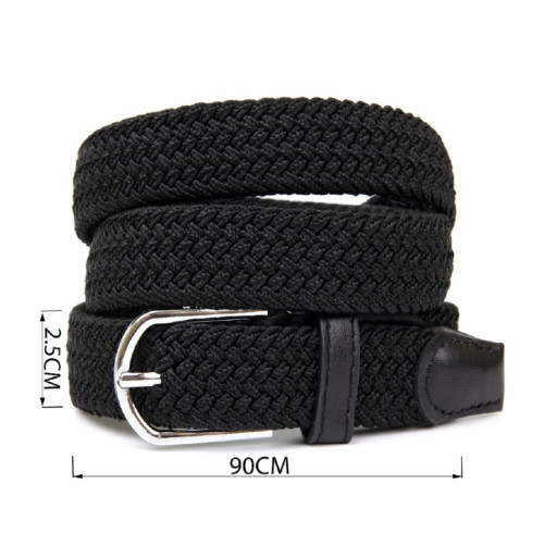 Текстильний жіночий ремінь класика Vintage 20546 Чорний