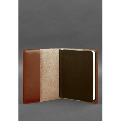 Шкіряна обкладинка для блокнота 6.0 (софт-бук) світло-коричнева