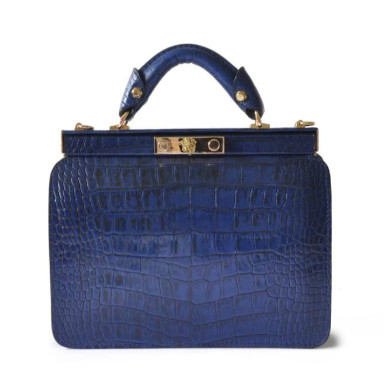 Pratesi KBE153 - Vittoria Colonna King Woman Bag in real leather King Electric Blue