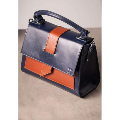 Ester women's leather bag blue-brown