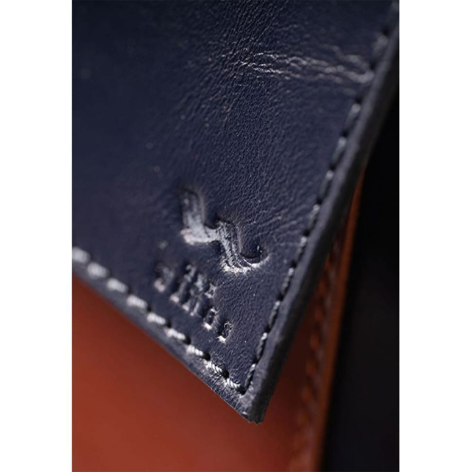 Жіноча шкіряна сумка Ester синьо-коричнева