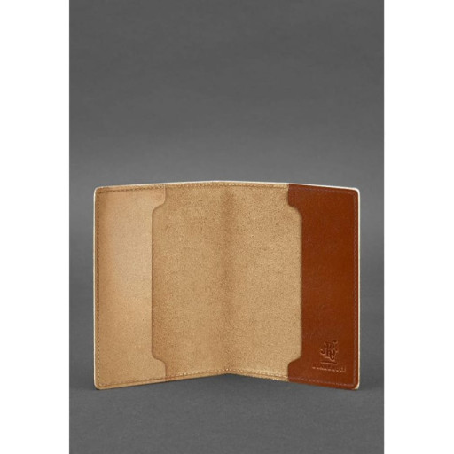 Шкіряна обкладинка для військового квитка 7.0 світло-коричнева