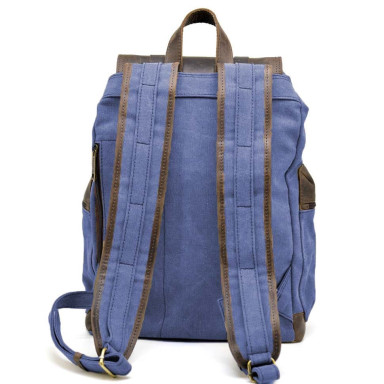 Urban laptop backpack canvas and leather TARWA RKc-0010-4lx
