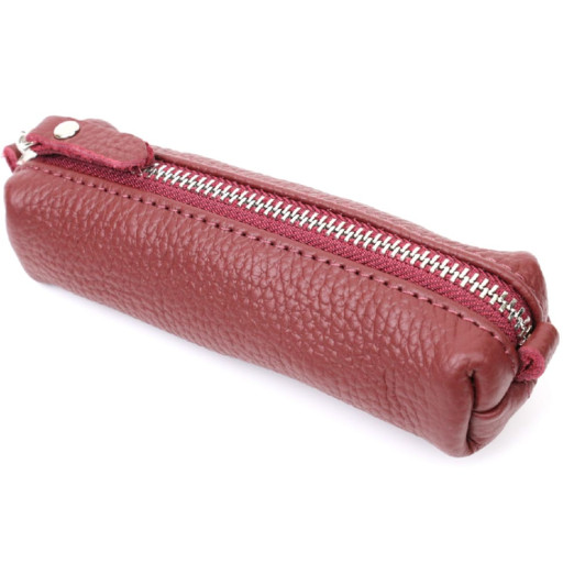 Практичний картхолдер із натуральної шкіри з тисненням під крокодила KARYA 21207 Червоний