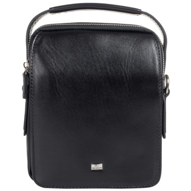 Purse leather soft DESISAN 343-101 black smooth