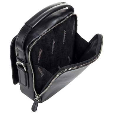 Purse leather soft DESISAN 343-101 black smooth