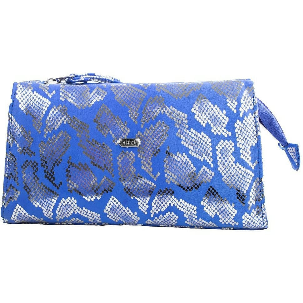 Косметичка шкіряна Desisan 2-201 синій візерунок