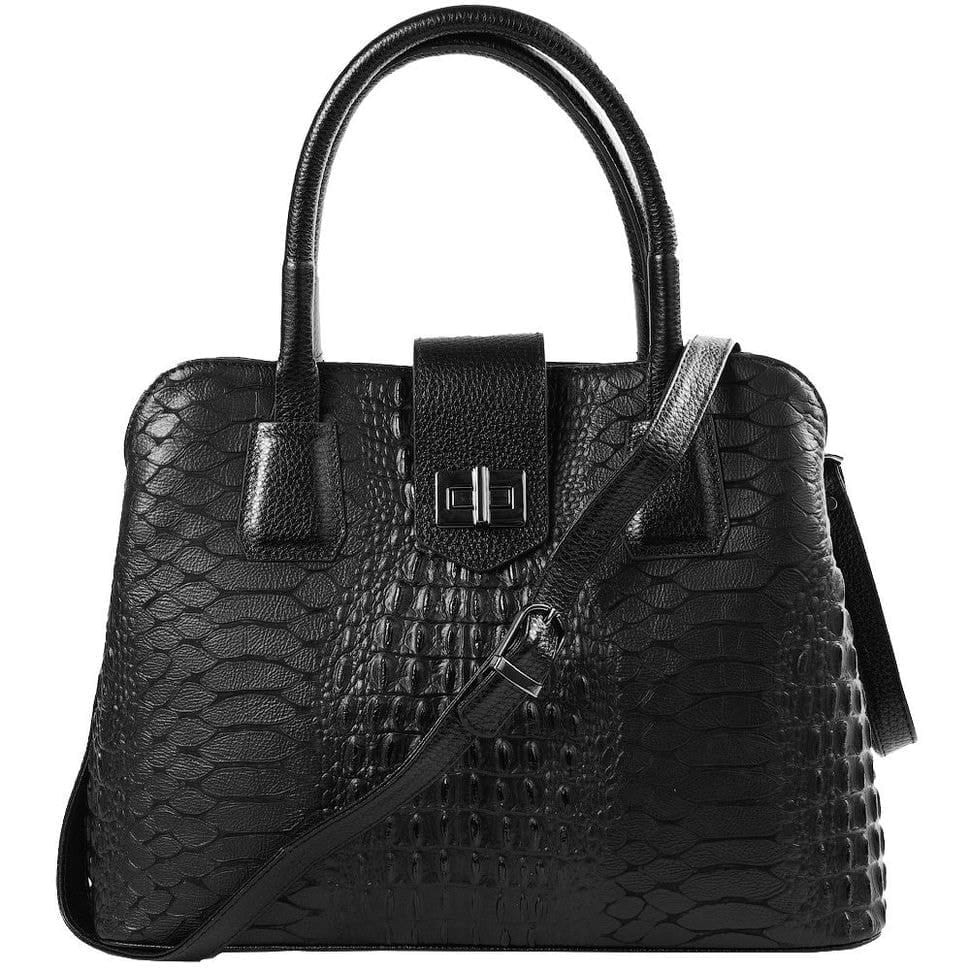 Сумка жіноча шкіряна Desisan 571-211 чорний пітон