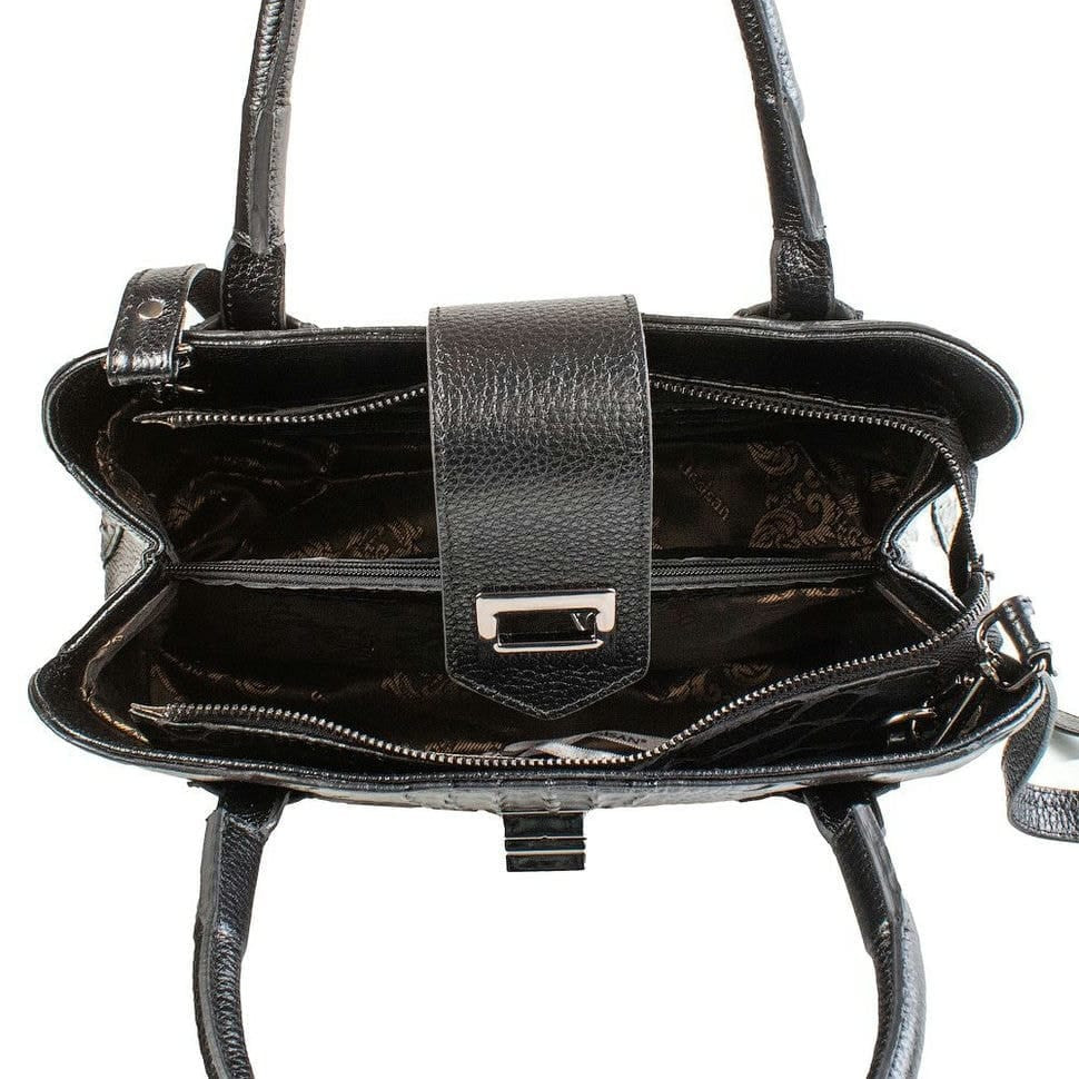 Сумка жіноча шкіряна Desisan 571-211 чорний пітон