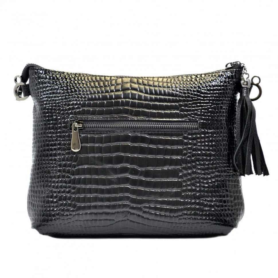 Сумка женская кожаная Desisan 1515-633 черный кроко лак