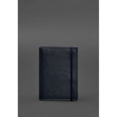Leather cover for passport 1.0 dark blue crust