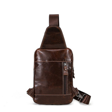Mini-backpack leather on one shoulder, brown B10-8871 Joynee