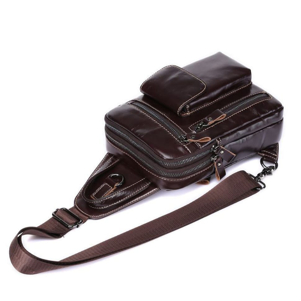 Міні-рюкзак шкіряний на одне плече, коричневий B10-8871 Joynee