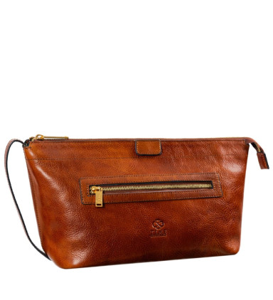 Жіноча шкіряна косметичка Dopp Kit - Ragtime - Коньячно-коричневий колір - Time Resistance 5244301W