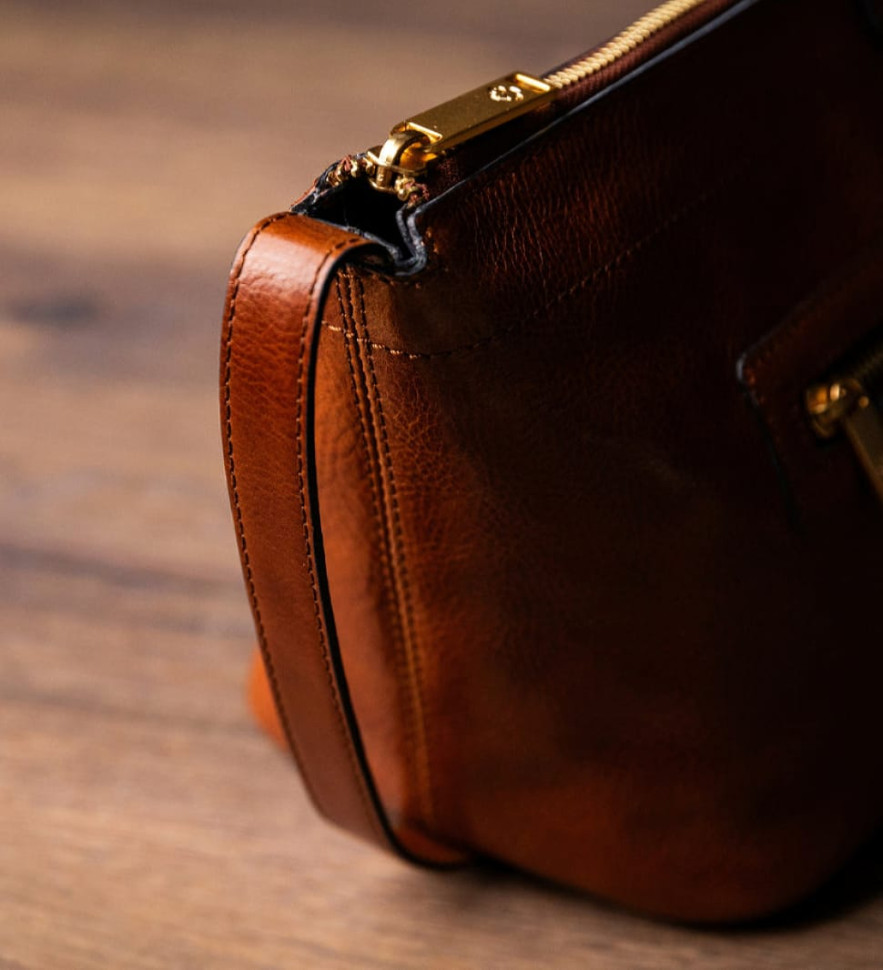 Жіноча шкіряна косметичка Dopp Kit - Ragtime - Коньячно-коричневий колір - Time Resistance 5244301W