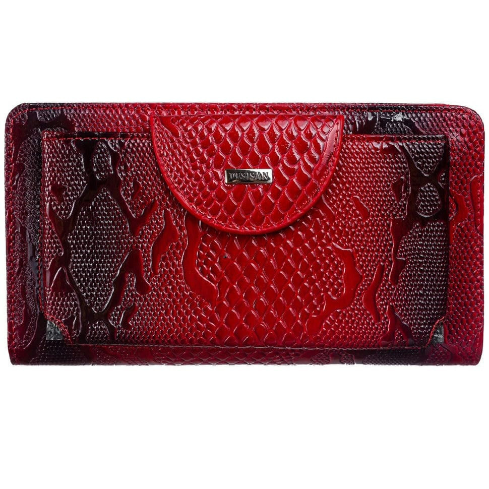 Гаманець жіночий шкіряний Desisan 908-500 червоний візерунок